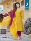 Volvo 2 By Kaya Roma Silk Straight Cut Kurti With Bottom Dupatta Suppliers In Mumbai